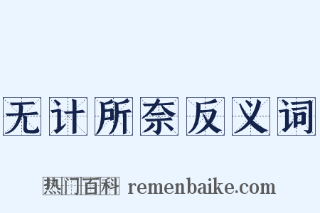 无计所奈反义词是什么意思的图片